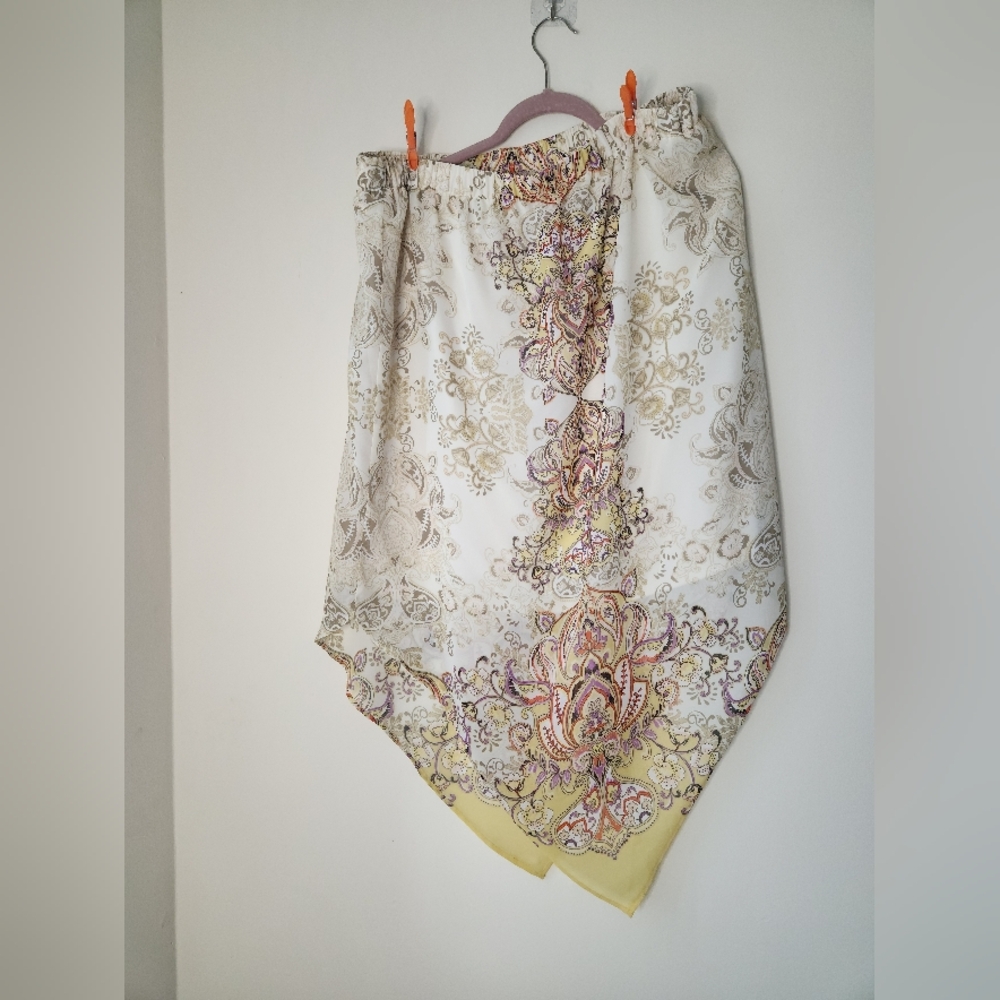 Floral Patterned Skirt with Yellow Accents